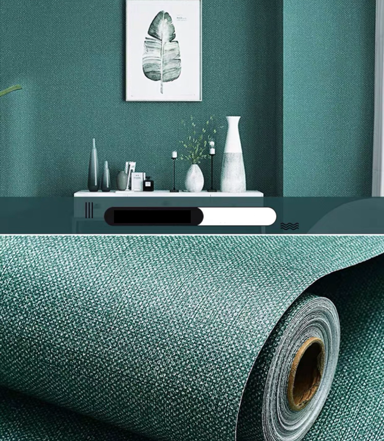 Combo 10 mét giấy dán tường, decal dán tường trang trí nhà cửa XANH CỔ VỊT khổ 45cm