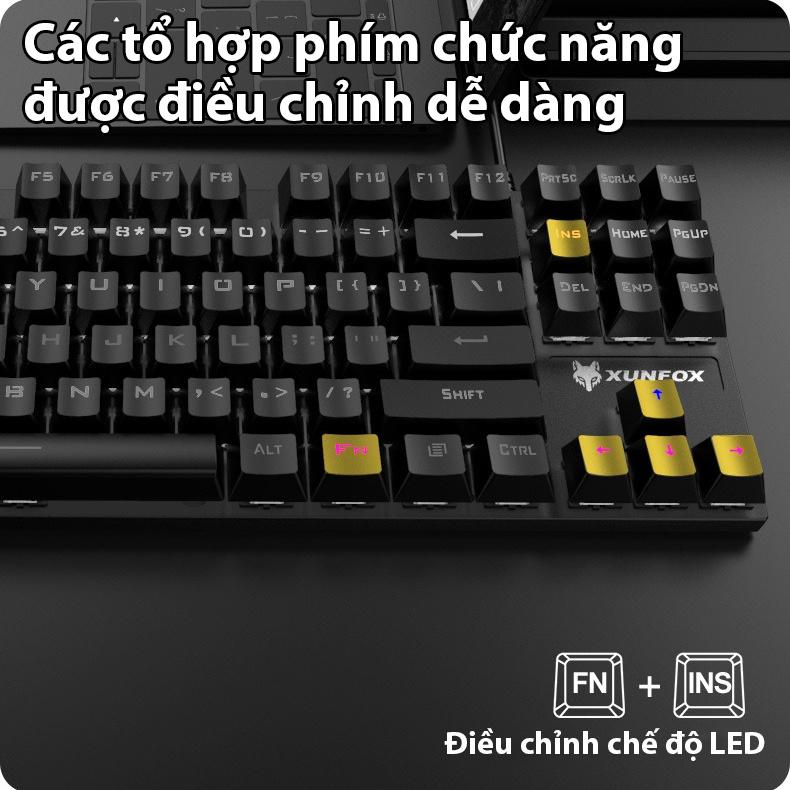 Bàn phím cơ Coputa Bàn phím máy tính laptop chơi game TKL gaming Full LED K80