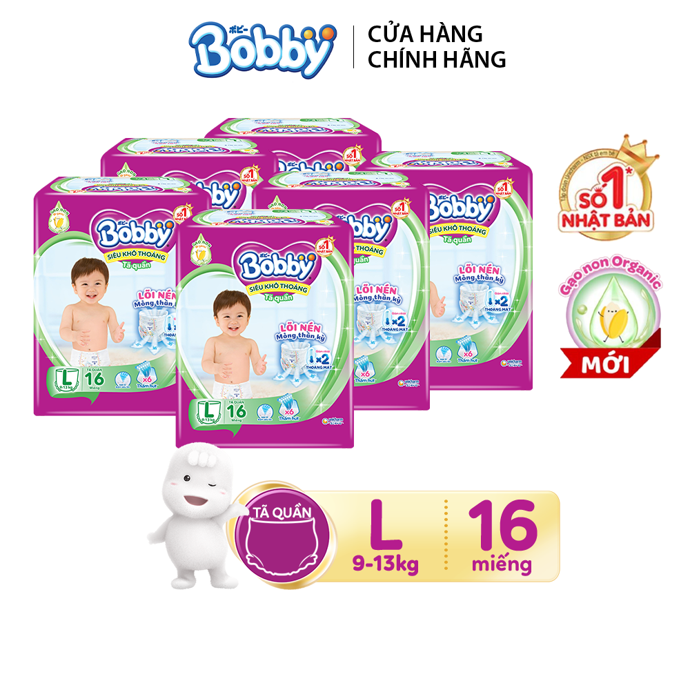 Combo 6 Tã quần Bobby Pants L16 dành cho bé 9 - 13kg