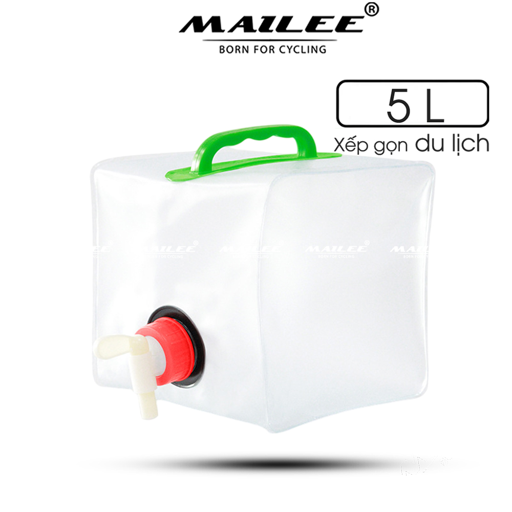 Túi Nước Gấp 5L/ 10L Di Động Đi Ngoài Trời Dụng Cụ Cắm Trại Nhựa PVC Bền Phụ Kiện, Tiện Lợi Cho Cắm Trại Picnic - Mai Lee