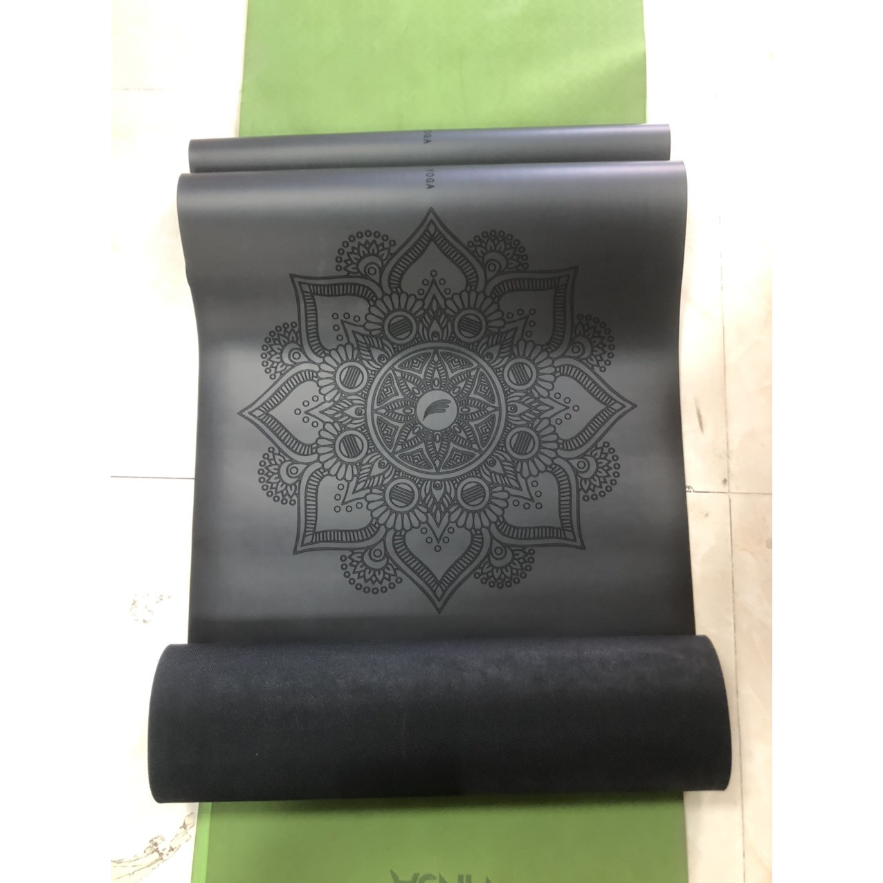 Thảm Tập Yoga Định Tuyến Cao Su Vs Dày 5Mm Nặng 3.3Kg Hàng Nhập Khẩu Kèm Túi Đựng Cao Cấp - Xám