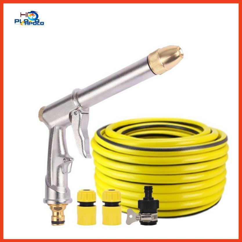 Vòi nước vòi phun nước rửa xe tưới cây tăng áp thông minh + bộ dây bơm nước cao cấp TLG 206810 đầu đồng,nối đen