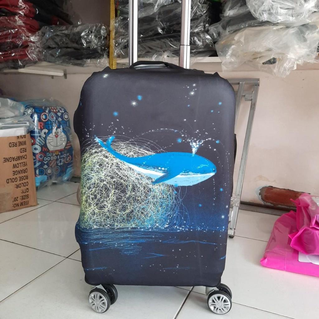 Bao hành lí trùm vali du lịch 20-22-24-26-28-30 inch thun 3d - nhựa trong suốt