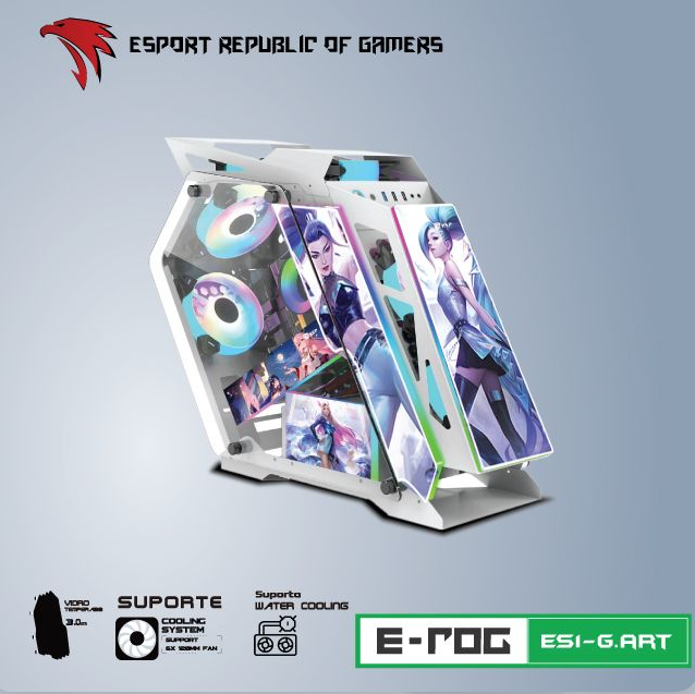 Vỏ Case Máy Tính VSP Esport Republic Of Gamer ES1-G.ART- Có Sẵn Panel LED ARGB - Hàng Chính HÃng