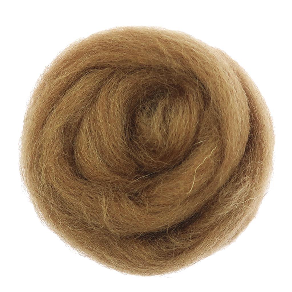 3-5pack 1 Piece 10g Wool Top Roving Felting Wool Spinning Felting Fiber Coffee