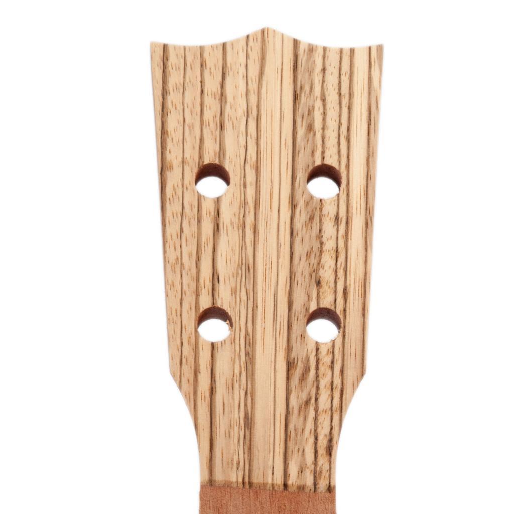 Unfinished Zebrawood Ukulele Neck Headstock Musical Instrument Parts