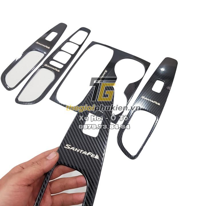 Ốp nội thất vân Carbon cho Hyundai Santafe 2019-2020 Cao cấp