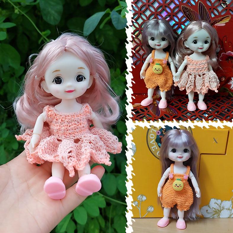 Búp bê barbie đáng yêu cao 17cm (các khớp linh hoạt - váy len handmade xịn, đẹp, có hộp y hình