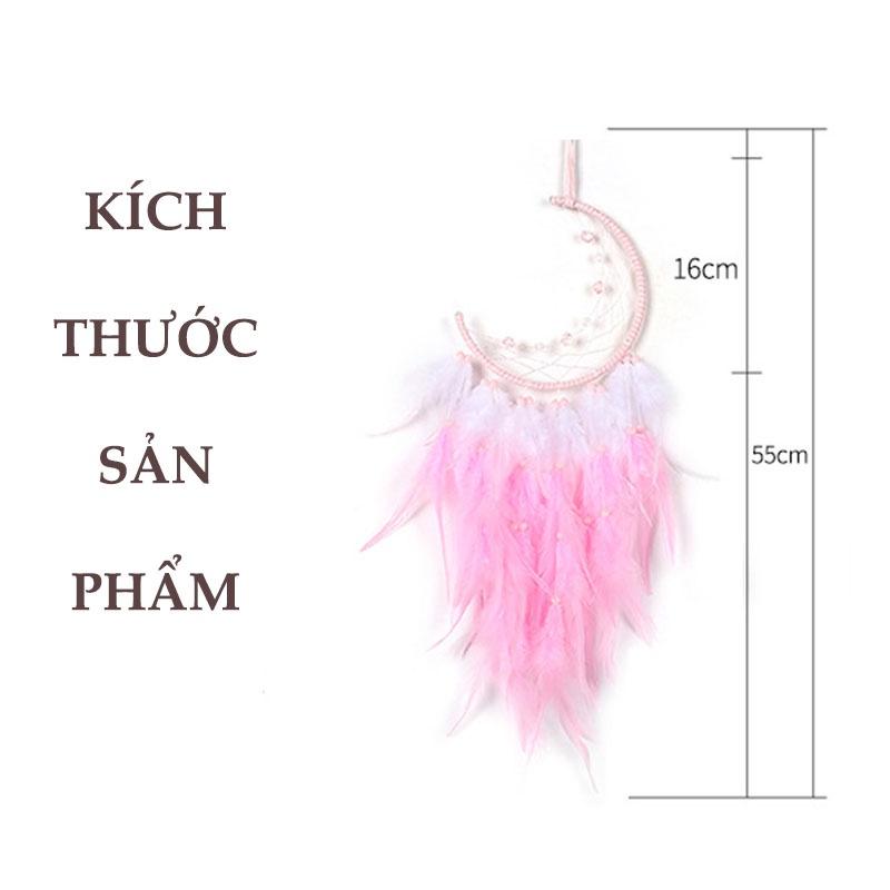 Bùa bắt giấc mơ, dreamcatcher , chuông gió trang trí gắn lông vũ trang trí ( full màu )