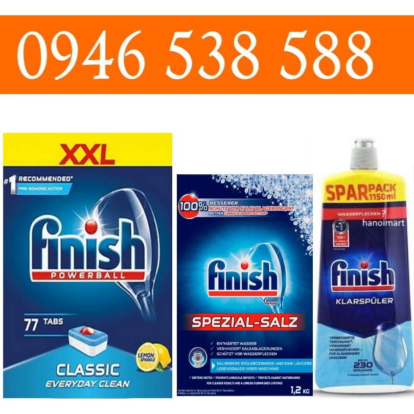 Combo bóng finish 1150ml + viên finish 77 tabs + 1.2kg muối rửa bát Finish