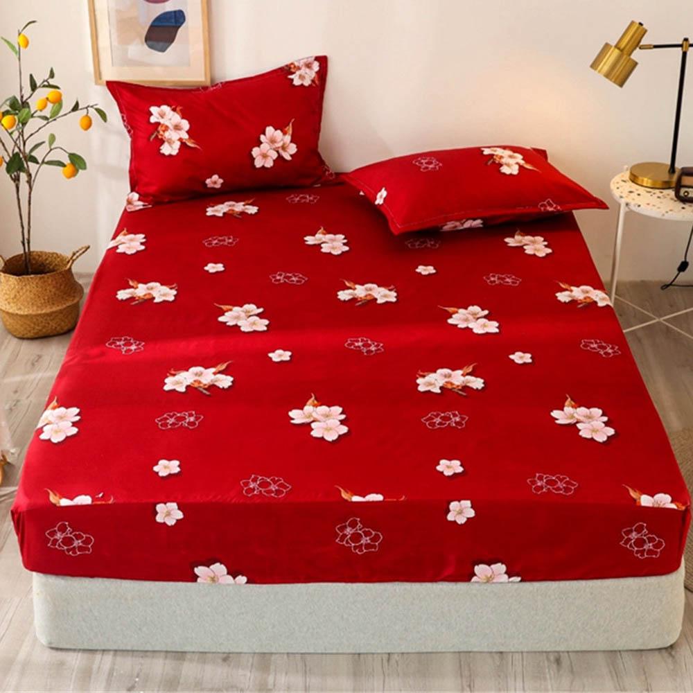 Mới 2021 Khăn Trải Vua Kích Thước Hình Trái Tim Trang Bị Bộ Chăn Ga Bộ Dùng Cho Giường Đôi Bọc Nệm Thun 1 bộ Chăn Ga Gối