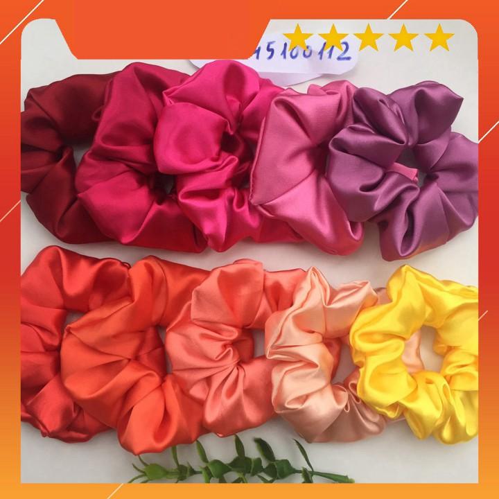 Dây Cột tóc vải scrunchies buộc tóc vải trơn bóng loại đẹp hot trend