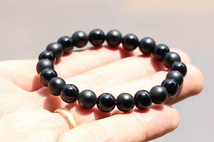 Vòng Đá Obsidian Đá Thiền Bóng Nhám Ngọc Quý Gemstones