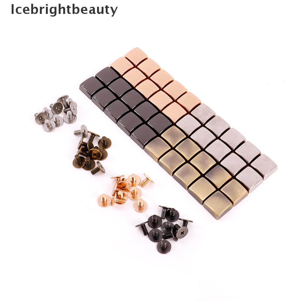 Icebrightbeauty 10 Sets Bag Bottom Studs Rivets Buttons Screw For Bags Hardware Bag Accessories VN