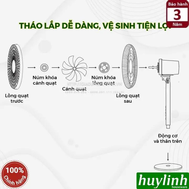 Quạt cây đứng thông minh Dreamer DHA-SSF136 [SSF136G - SSF136W] - Điều khiển giọng nói trực tiếp bàng Tiếng Anh - Hàng chính hãng