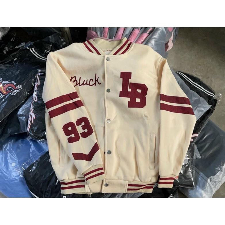 Áo khoác nỉ bomber unisex cúc bấm chất nỉ dày dặn in logo IB 93  (hình thật)  Vải Mềm Mịn Đường May Kỷ Đẹp