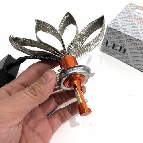 Đèn pha led xe máy ô tô 3 tim đuôi công siêu sáng xài điện máy lắp không cần độ chế