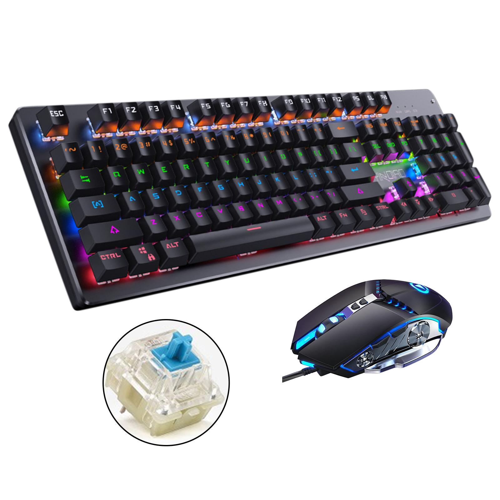 Wired and Mouse Combo Mouse for Windows PC Computer Set A Blue switch