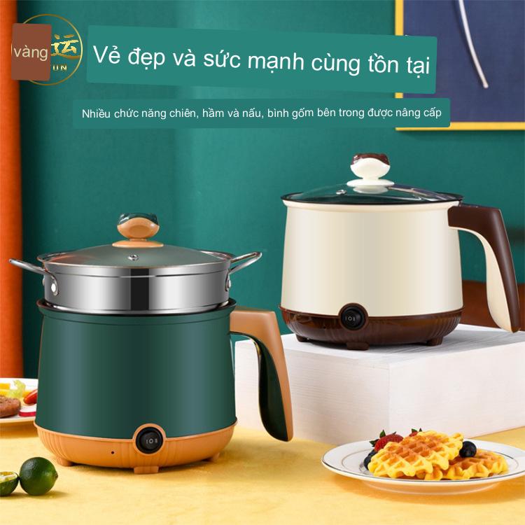 Nồi Lẩu Mini 2 Tầng - Nồi Điện Đa Năng Tặng Kèm Khay Hấp Cao Cấp 1.8Lít - Ca Nấu Mì Mini Đa Năng - Hàng Nhập Khẩu