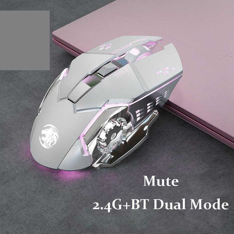 2.4G + Bluetooth Chế Độ Kép Chuột Không Dây Sạc Cơ Chơi Game Game Bluetooth Silent Chuột Máy Tính Xách Tay Công Sở