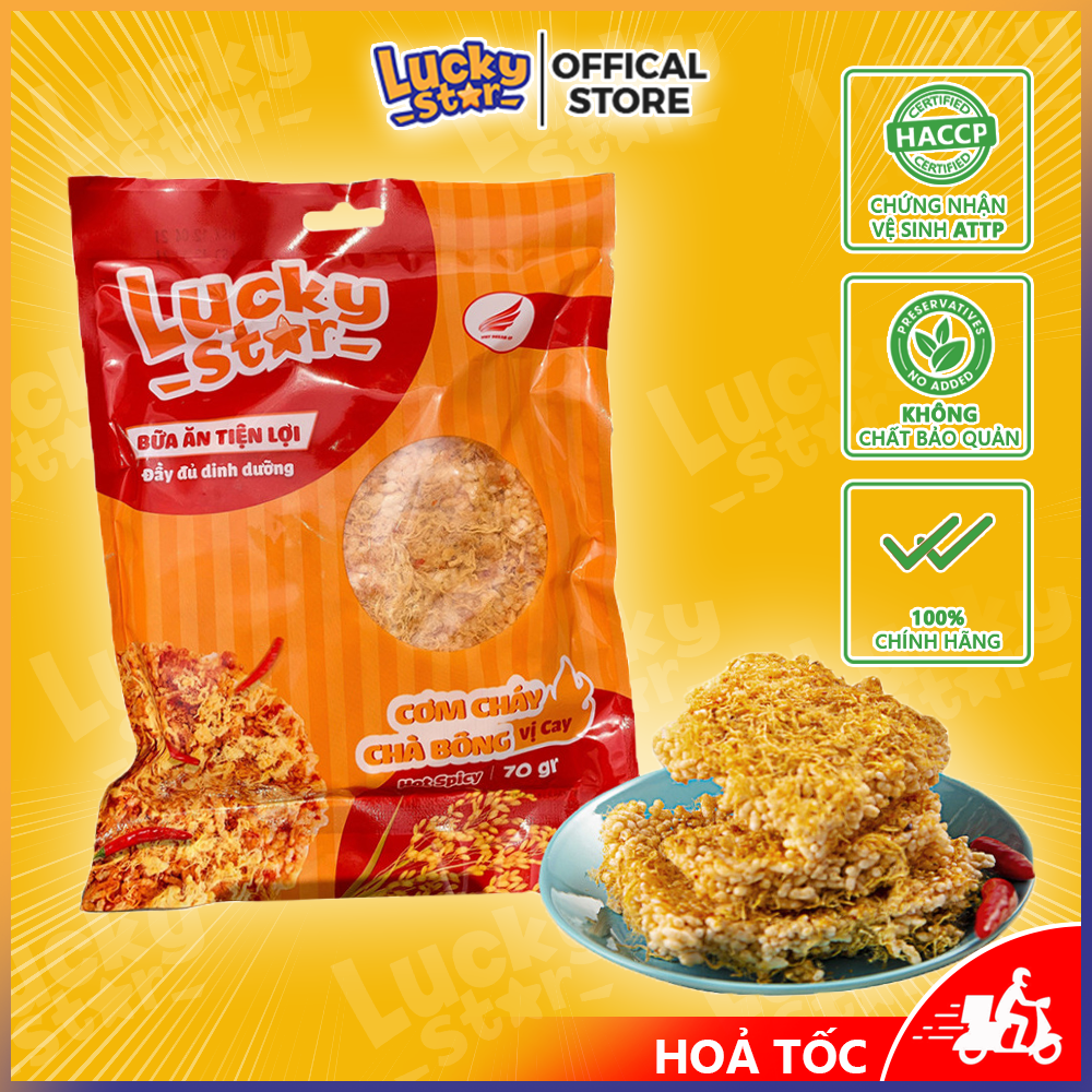 Cơm cháy chà bông vị cay Lucky Star 70g siêu ngon đảm bảo dinh dưỡng 