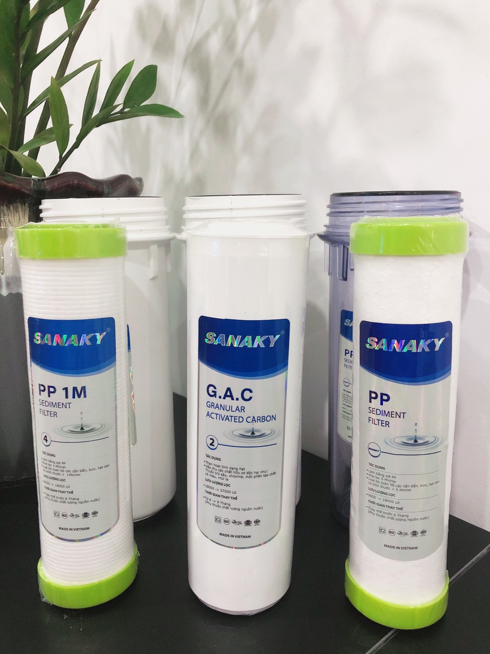 BỘ 3 LÕI LỌC NƯỚC  SANAKY, lõi lọc thô dùng cho máy lọc nước  R.O gia đình