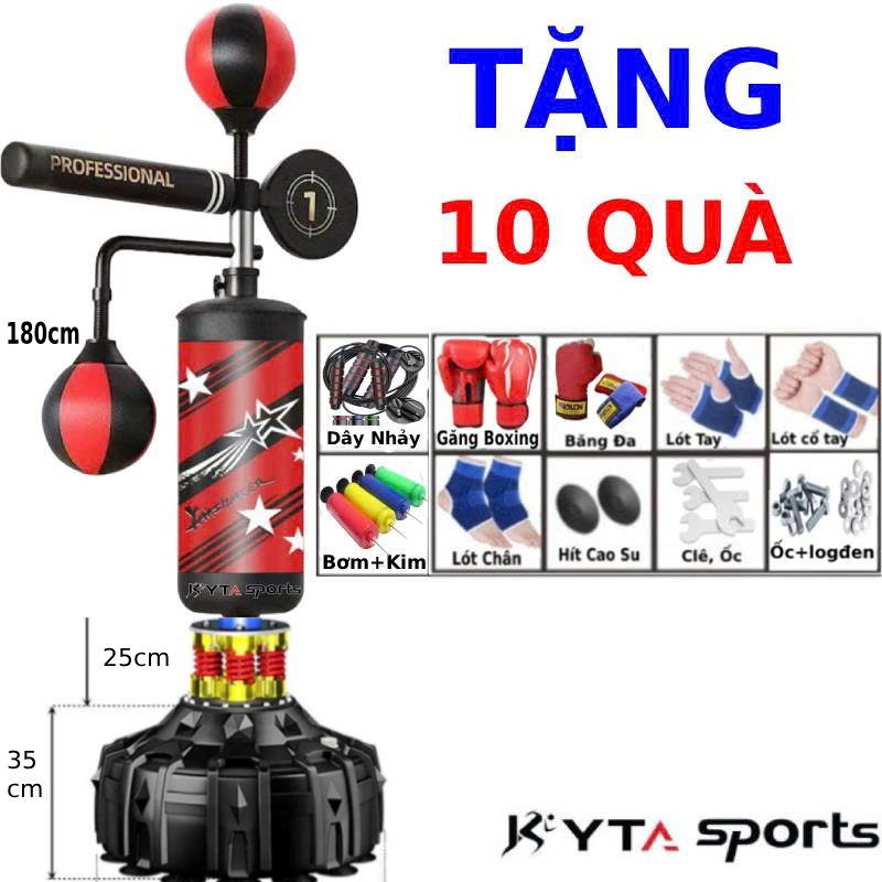 Bao cát đấm bốc liên hoàn, Trụ đấm bốc boxing liên hoàn Kyta Sport chính hãng - Bao cát đấm boxing mma dài 185cm-Ø27cm