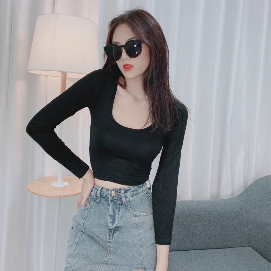 Áo thun nữ dáng croptop body co giãn 4 chiều