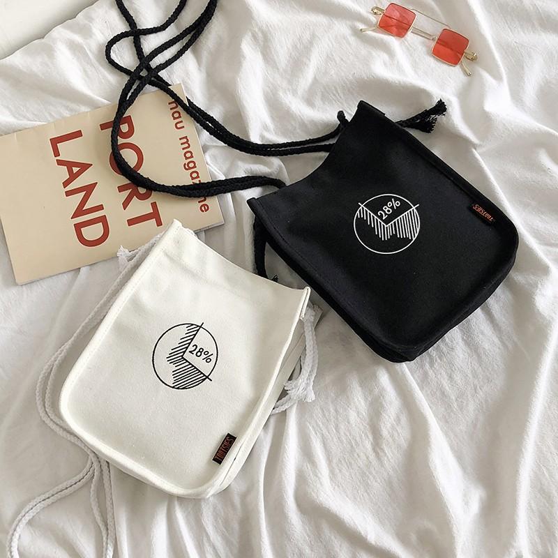 Casual Versatile Canvas Crossbody Bag Strap Student Shoulder Canvas Bag Small Bag Mobile Phone Bag