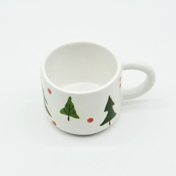 Ly Morning 03 Bằng Sứ Cao Cấp - Vẽ Cây Thông Noel