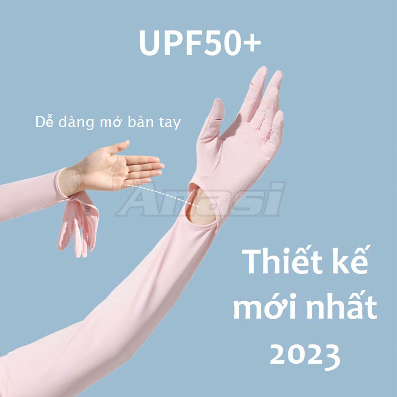 Găng tay chống nắng lụa băng dài Anasi FG-808 - Chống tia UV UPF50+ | Thiết kế mới 2023