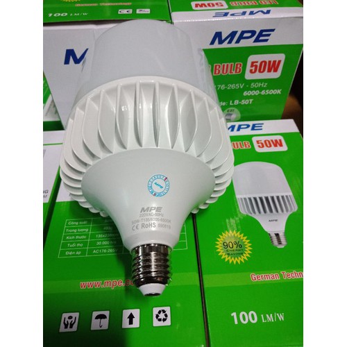 BÓNG ĐÈN LED BULB MPE ÁNH SÁNG TRẮNG - VÀNG 20W, 30W, 40W, 50W