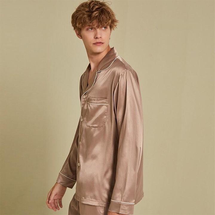 Bộ Pijama Dài Tay Nam Nữ Màu Trơn, Bộ Đồ Mặc Nhà Sang Trọng
