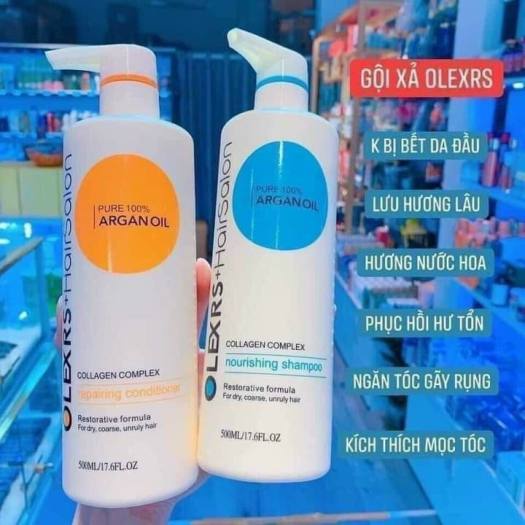 Combo Bộ Gội Xả 960ml + Ủ Tóc 500ml + dầu dưỡng tóc Olexrs Hairsalon Collagen Complex ( không có tem phụ- không xuất hóa đơn đỏ )