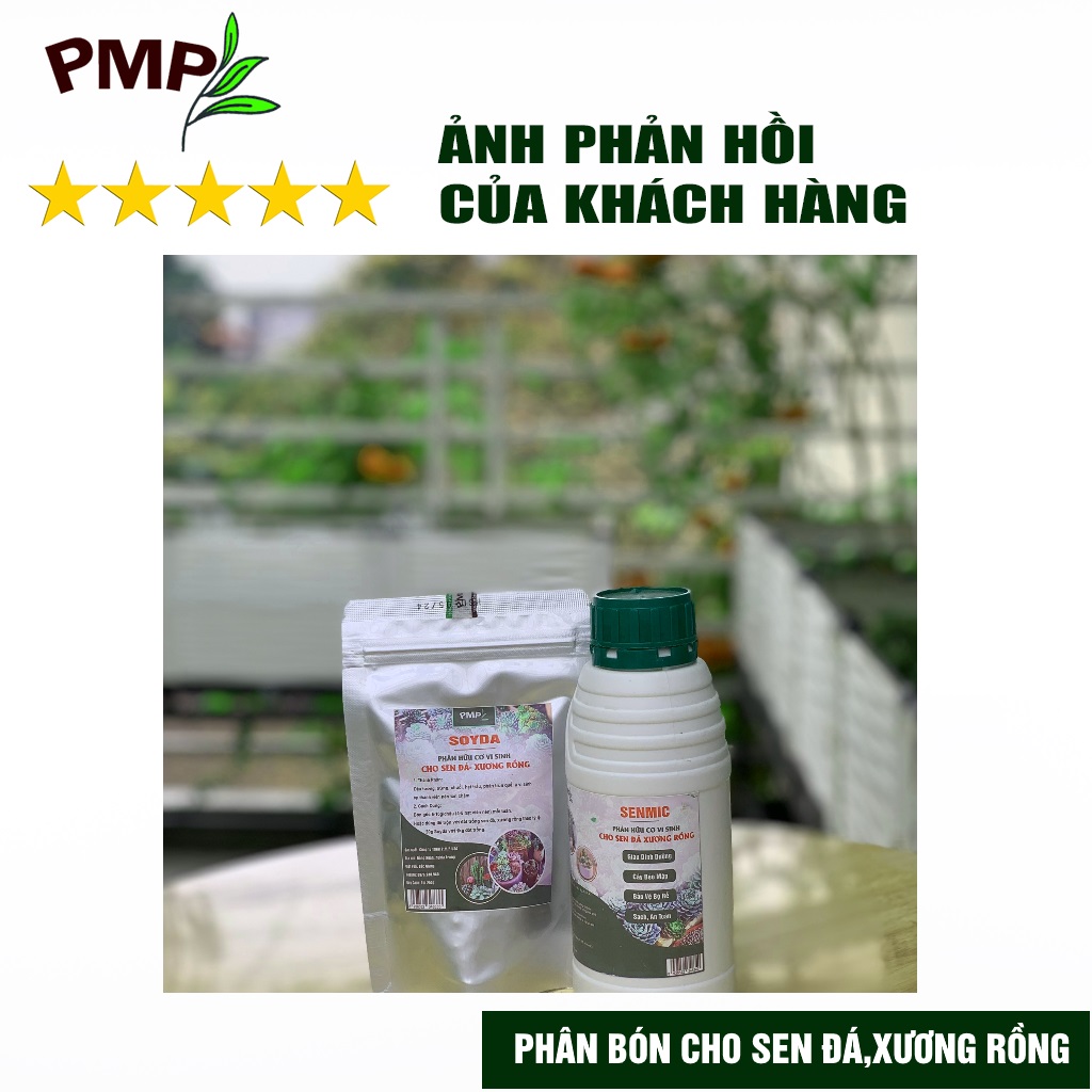 Phân hữu cơ cho sen đá, xương rồng Senmic PMP Phân bón vi sinh cao cấp chai 500ml