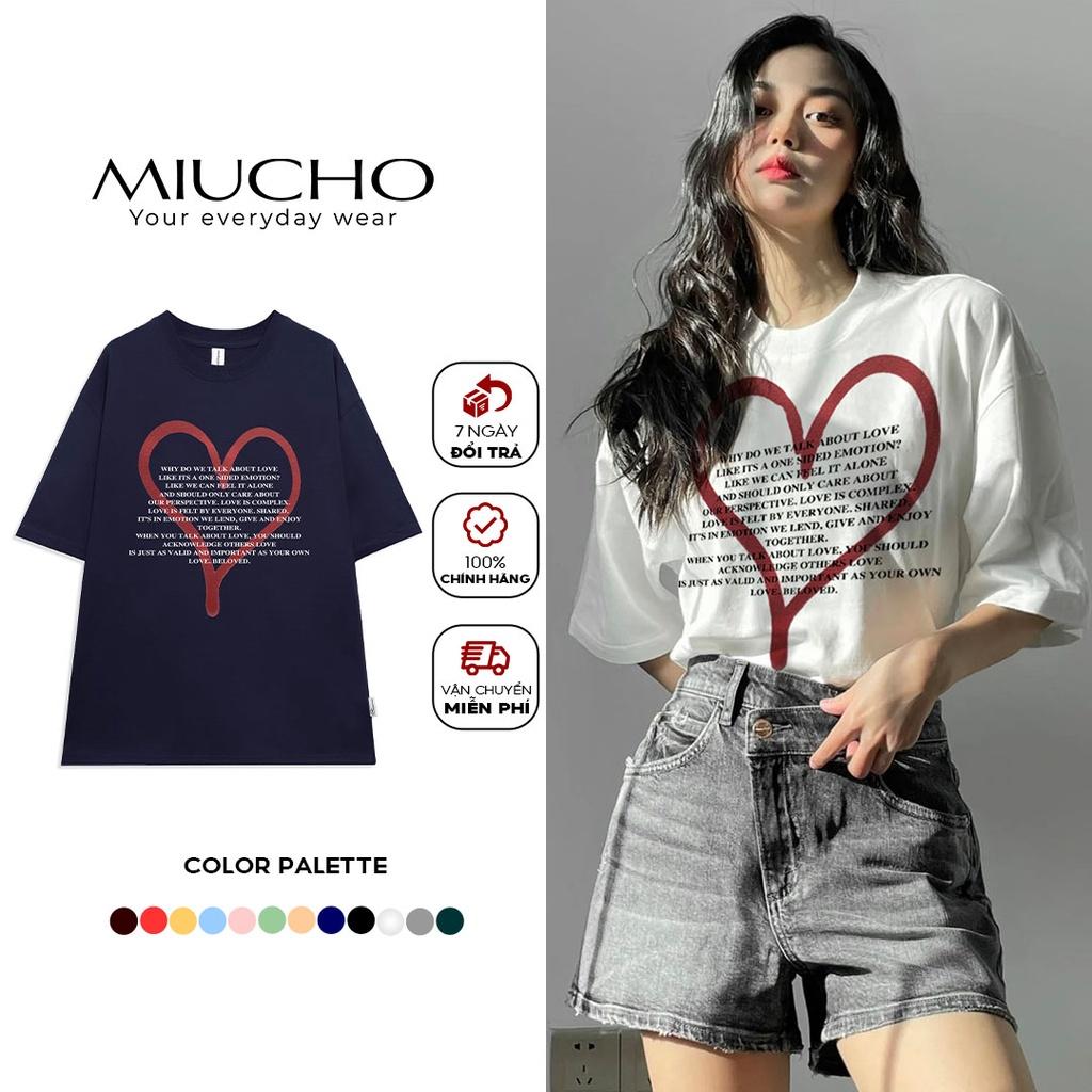 Áo thun cotton form rộng nữ Unisex MT002 Miucho