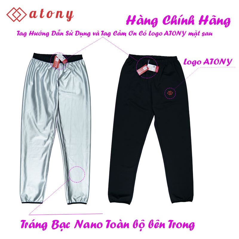 Bộ Quần Áo Đổ Mồ Hôi Nam ATONY Cao Cấp, Tăng Sinh Nhiệt, Hỗ Trợ Giảm Cân, Đốt Mỡ, Tráng Nano Bạc Nhật Bản (Áo Khoác + Quần Dài)