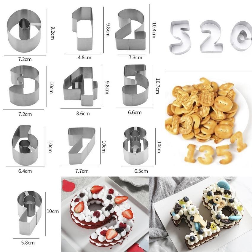 Khuôn Bánh KEM Quy Mousse Bộ 10 Khuôn Nhấn Dụng Cụ Làm Bánh Cookie Cutter Innox Cao Cấp - CBMOUSO10P