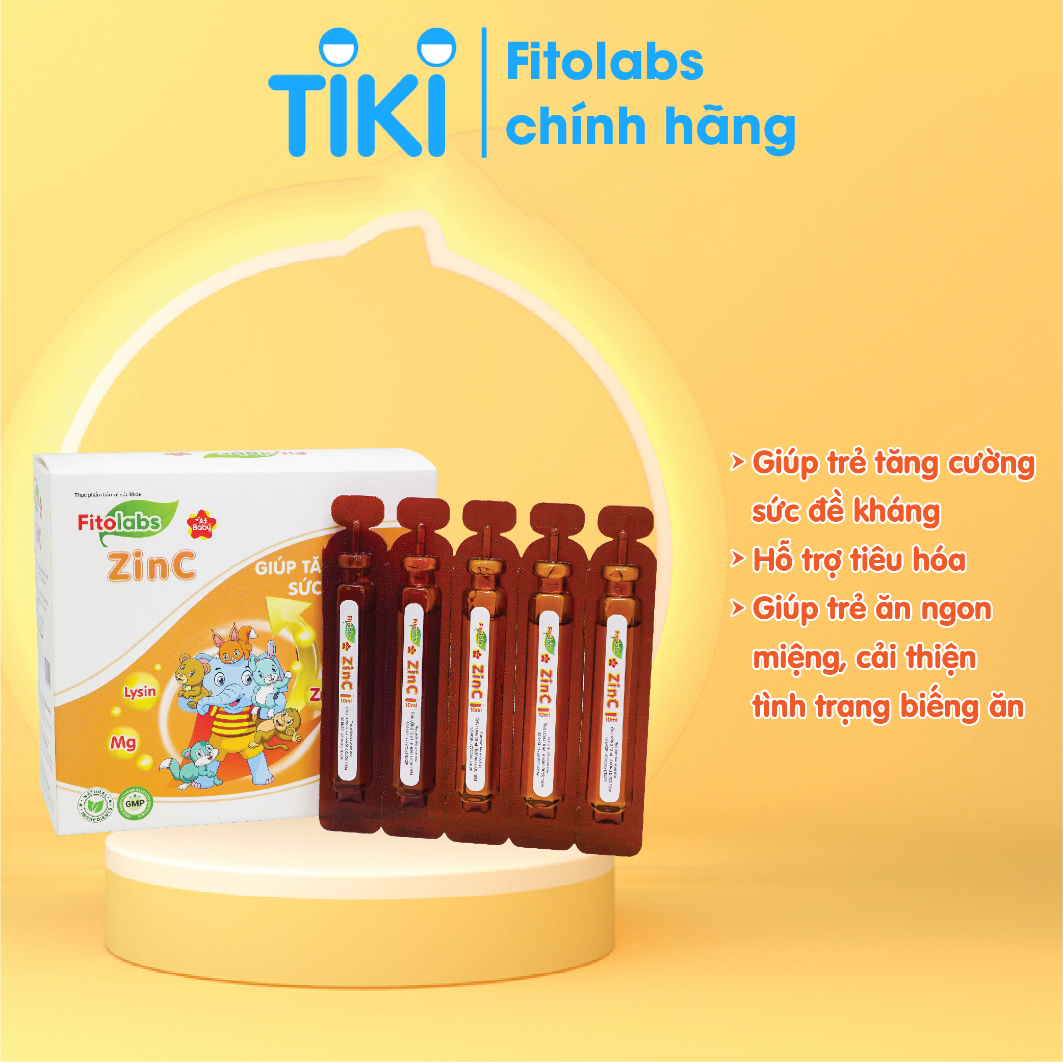 Fitolabs ZinC bổ sung kẽm cho bé giúp tăng sức đề kháng, kích thích ăn ngon miệng, tăng cường hấp thu chất dinh dưỡng