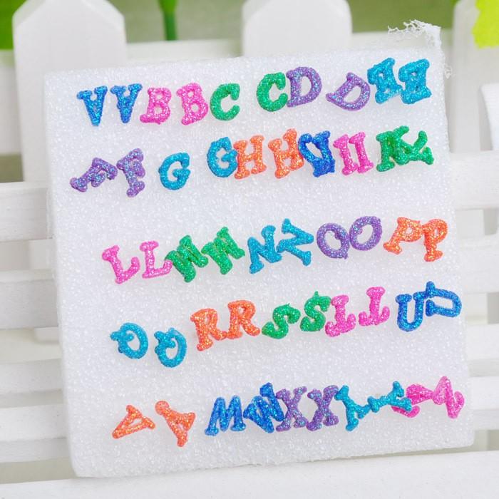 Set bông tai 24 chữ nhiều màu