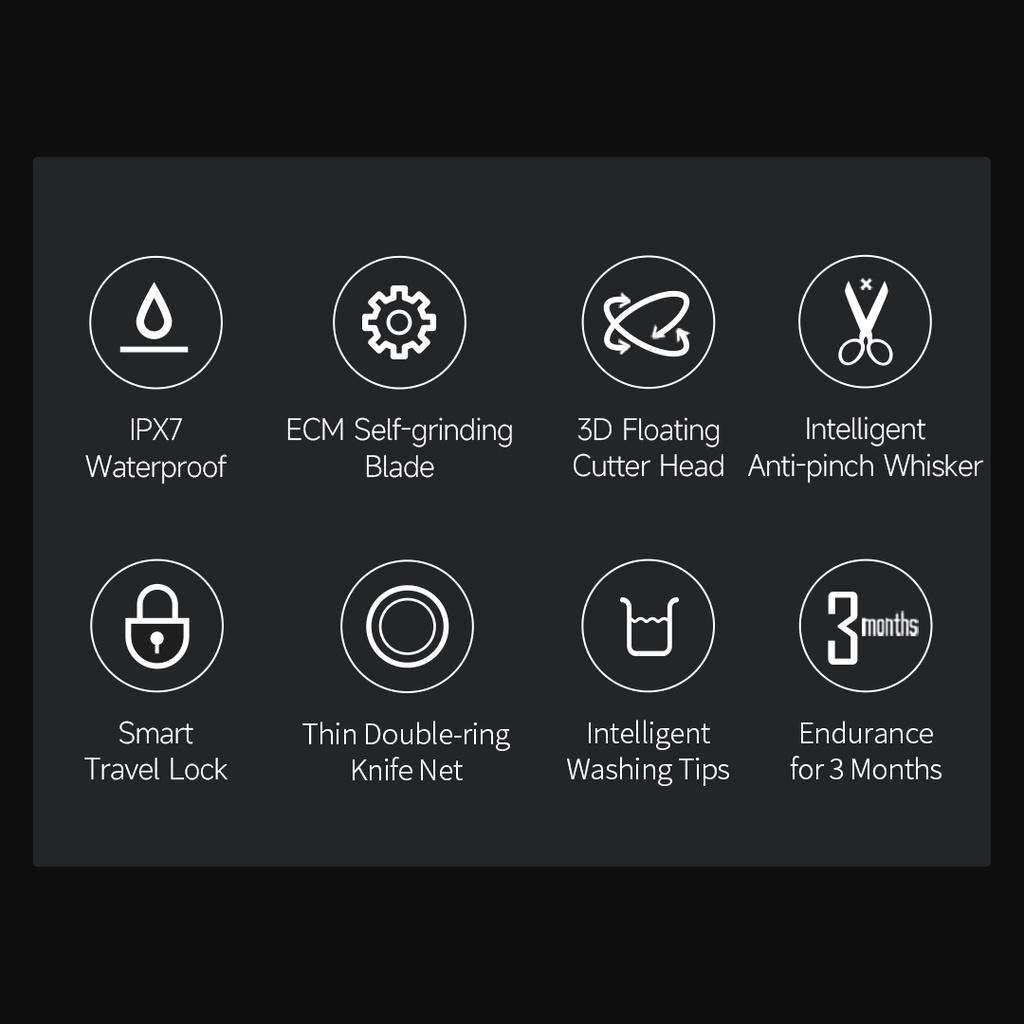 Máy Cạo Râu Điện Enchen Tông Màu Đen 5S Chống Nước IPX7 Có Thể Sạc Lại Cho Nam