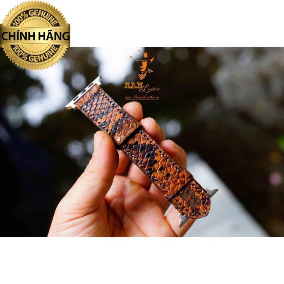 DÂY ĐỒNG HỒ DA THẬT RẰN RI VÀNG DÀNH CHO APPLE WATCH - RAM LEATHER CHÍNH HÃNG
