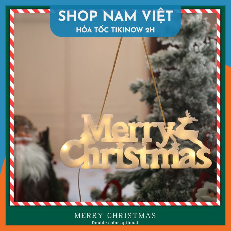 Đèn LED Chữ Merry Christmas Treo Cây Thông, Trang Trí Giáng Sinh, Noel - Chính Hãng NAVIVU