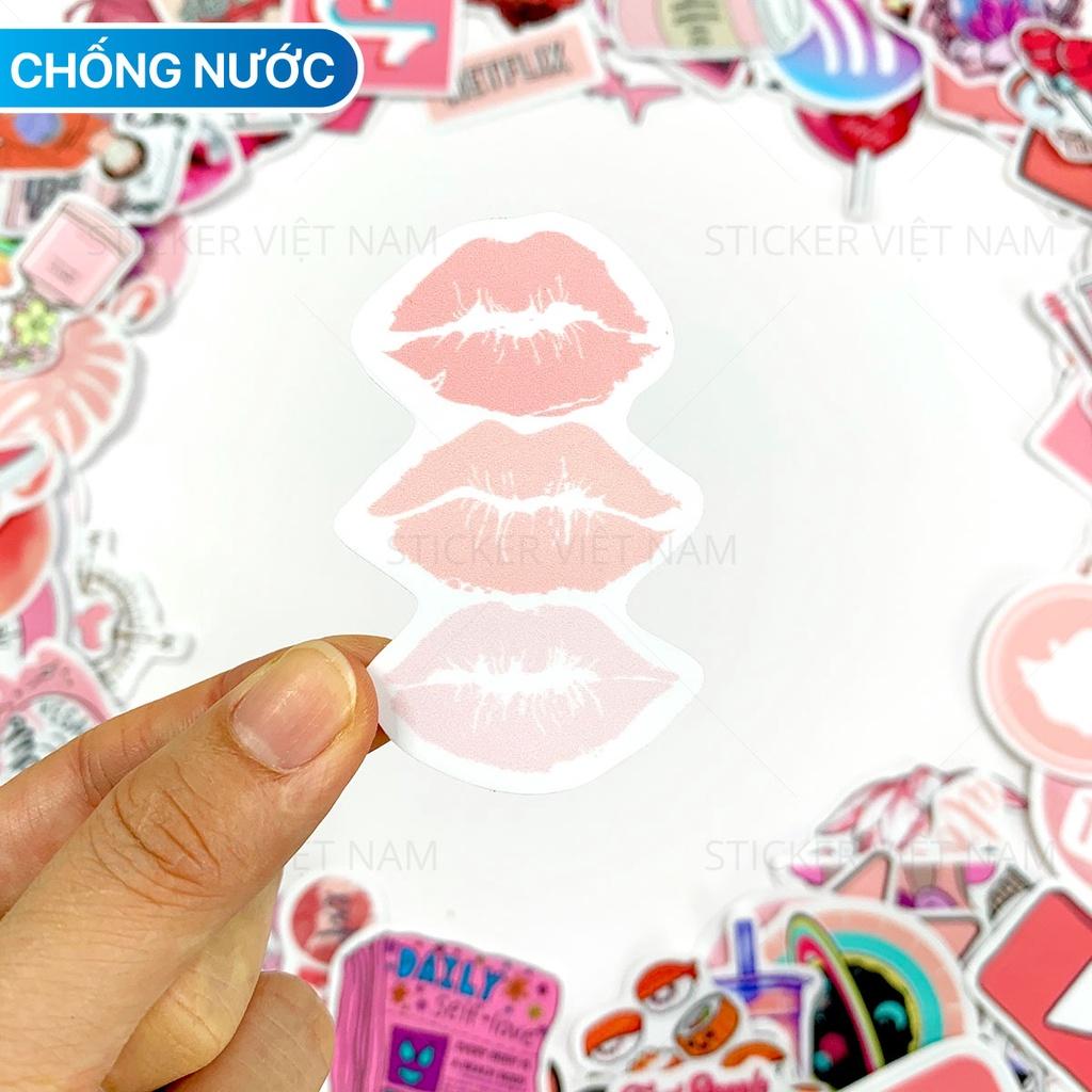 Sticker màu Hồng Đào dễ thương - Peachy - Dán Trang Trí - Chất Liệu PVC Cán Màng Chất Lượng Cao Chống Nước, Chống Nắng, Không Bong Tróc Phai Màu