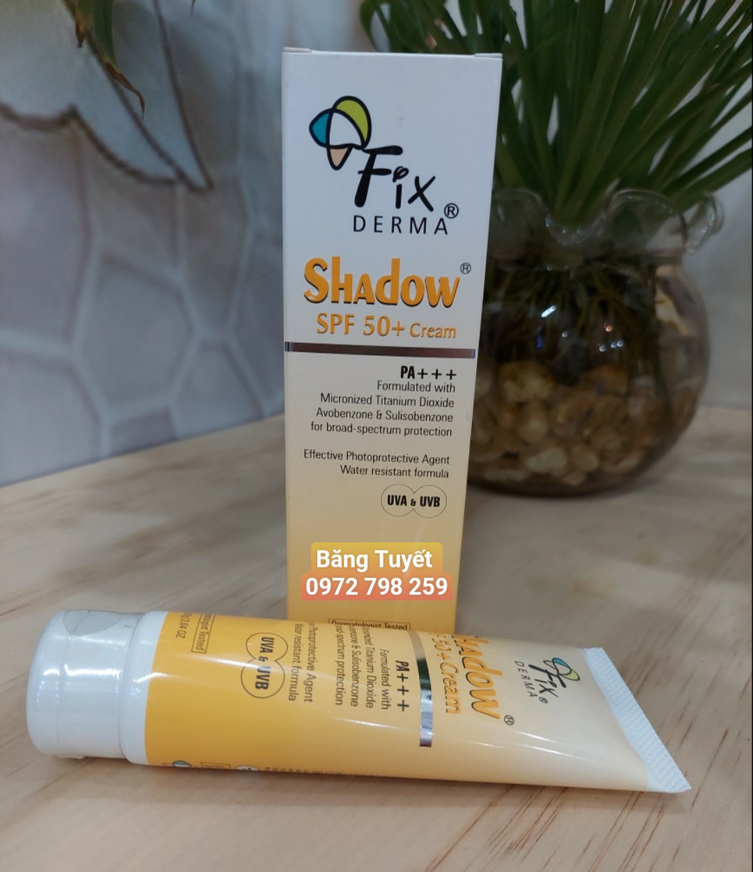 Kem Chống Nắng Dưỡng Ẩm &amp; Bảo Vệ Da FIX DERMA Shadow SPF50+ Cream