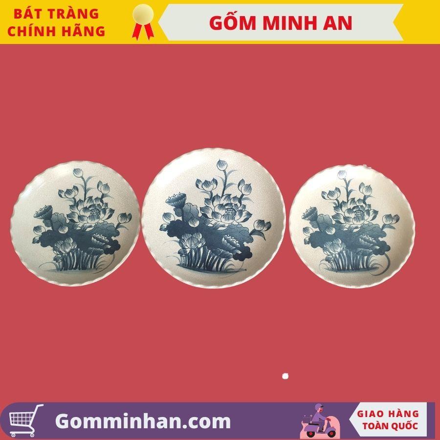 Đĩa bồng thờ, mâm bồng thờ bày ngũ quả men rạn Cao Cấp- Gốm Sứ Bát Tràng- Gốm Minh An