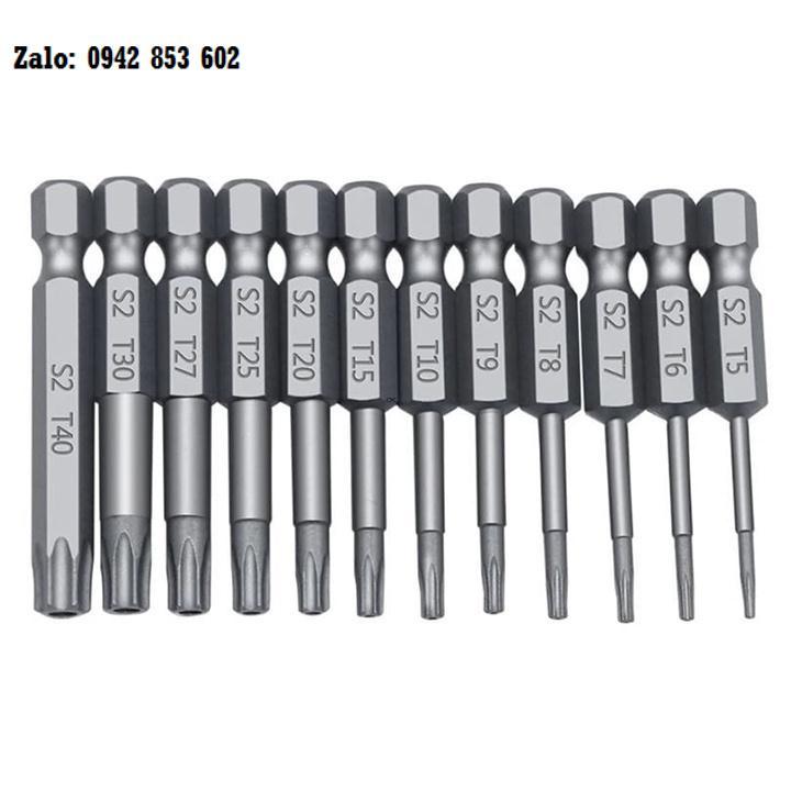 Bộ Mũi Lục Giác Hoa Thị Bắn Vít Chuôi Lục Giác thép hợp kim S2 - Đầy Đủ Các Cỡ