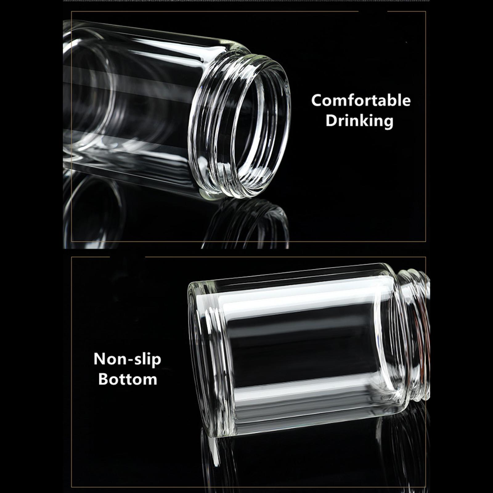 Portable Double Glass Tea Infuser Travel Tumbler Water Bottle with Filter