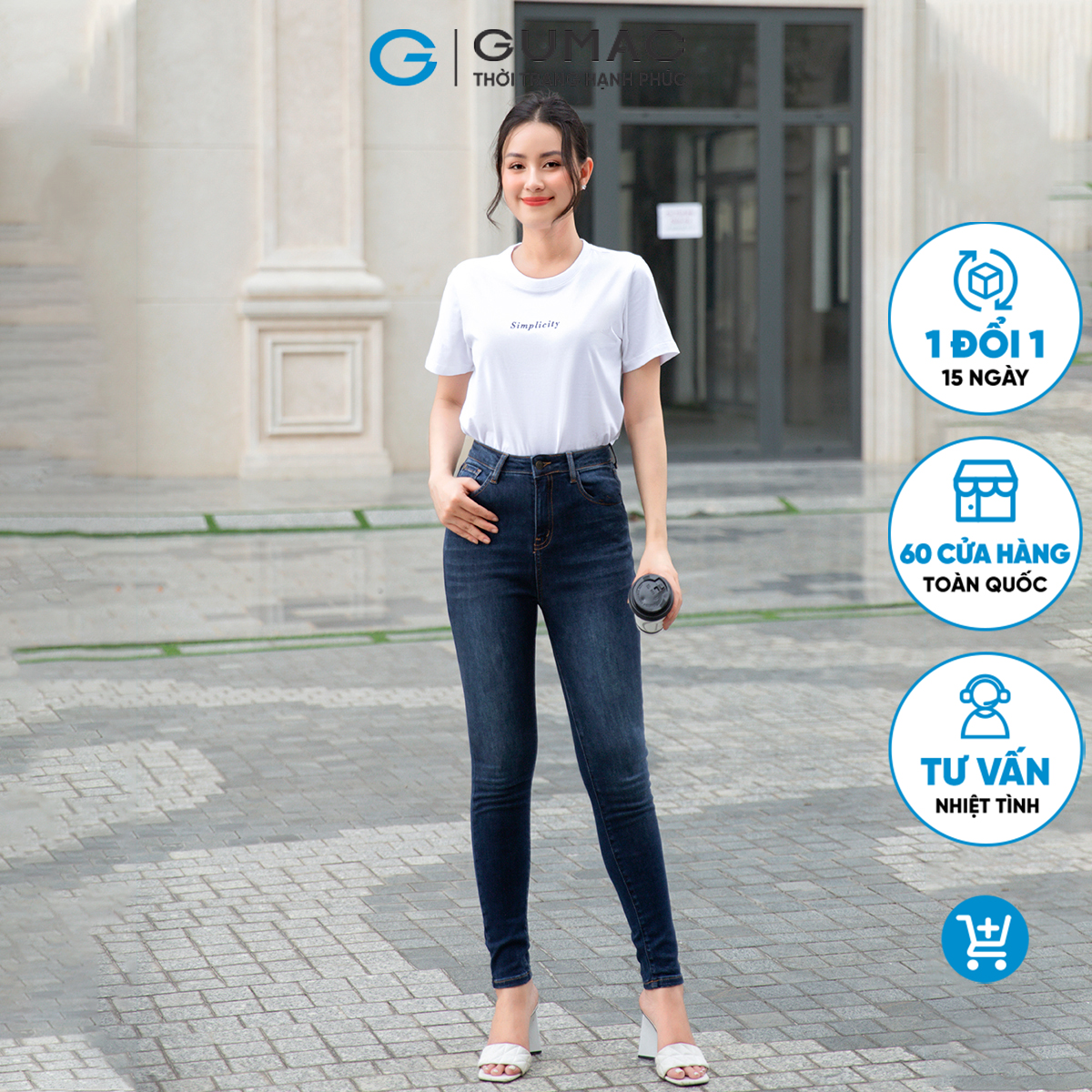 Quần Jeans nữ skinny tôn dáng trẻ trung năng động GUMAC QJD09041