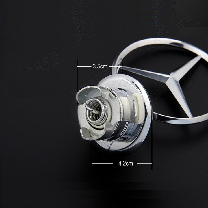 Logo nắp capo đầu xe ô tô Mercedes, loại hàng cao cấp - Chất liệu: Hợp kim mạ crom